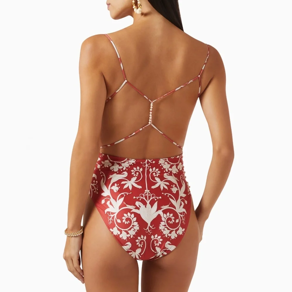 Agua By Agua Bendita Ceramica Maiz Hand Embroidered Swimsuit / Bodysuit …